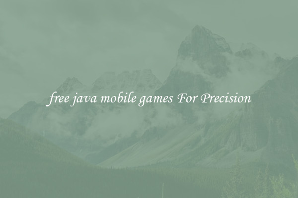free java mobile games For Precision