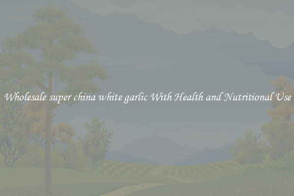 Wholesale super china white garlic With Health and Nutritional Use