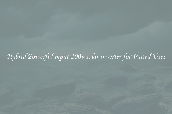 Hybrid Powerful input 100v solar inverter for Varied Uses