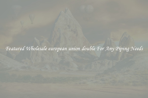Featured Wholesale european union double For Any Piping Needs