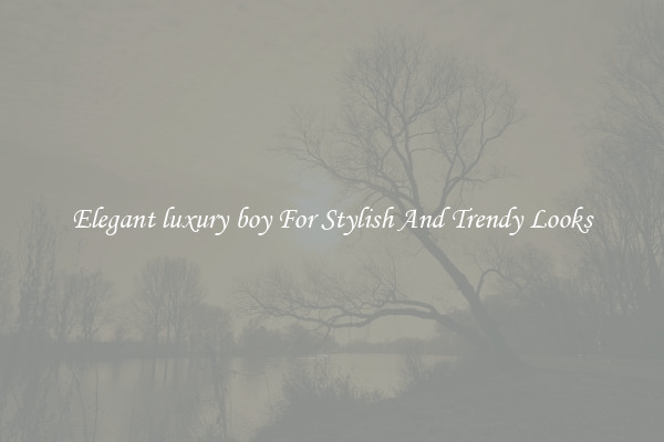 Elegant luxury boy For Stylish And Trendy Looks