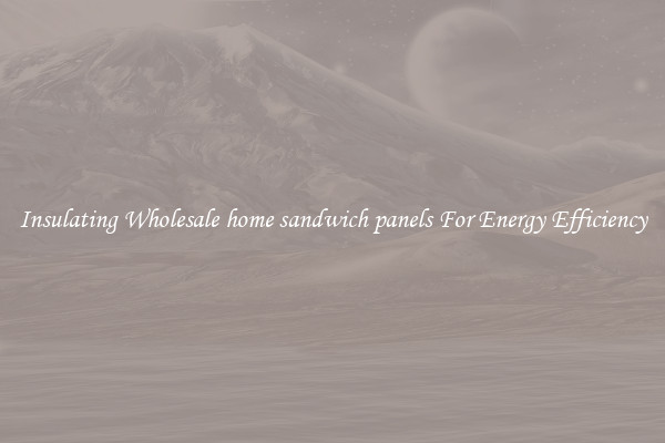 Insulating Wholesale home sandwich panels For Energy Efficiency