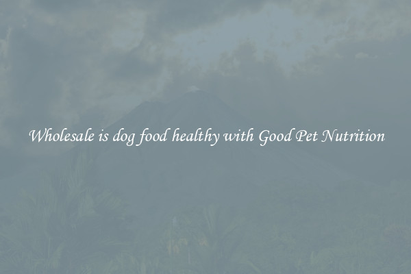 Wholesale is dog food healthy with Good Pet Nutrition