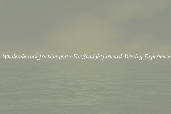 Wholesale cork friction plate For Straightforward Driving Experience
