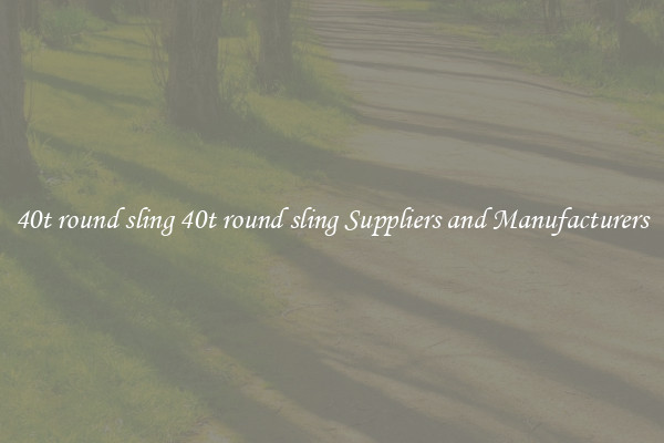 40t round sling 40t round sling Suppliers and Manufacturers